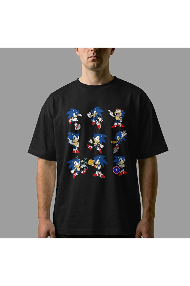 Sonic Poses Oversize Tişört - 6