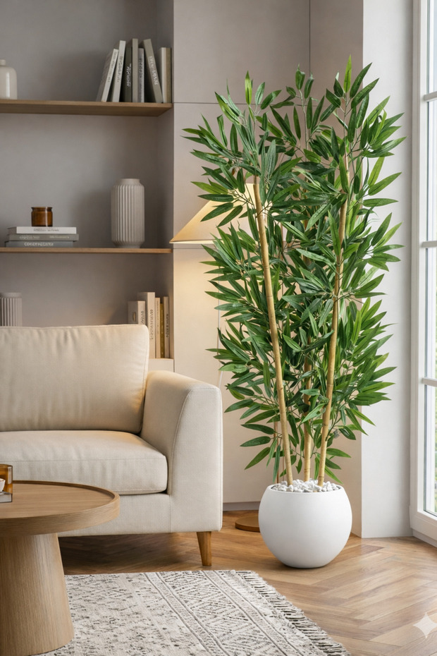 125CM YAPAY BAMBU AĞACI KÜRE SAKSIDA - 4