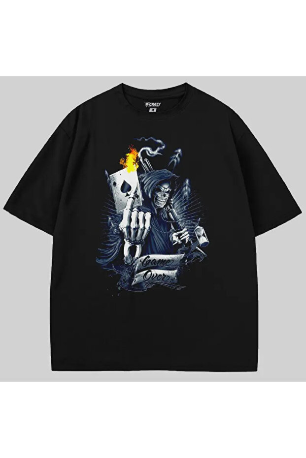 Μπλουζάκι Skull Game Over oversized - 1