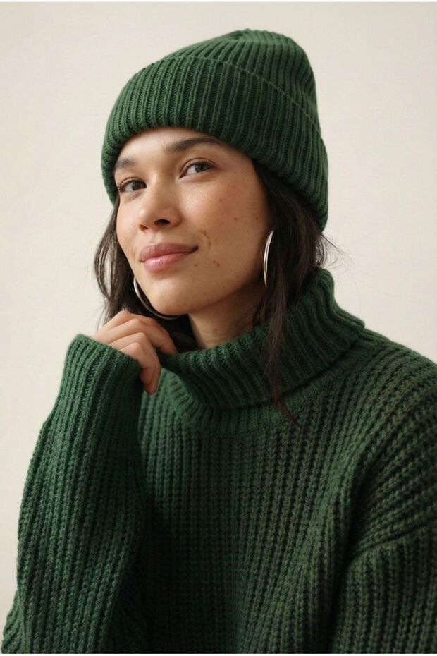 Unisex Fitilli Yumuşak Basic Bere - 1