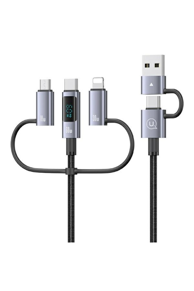 Cablu multi-conector Sufeng 2m, USB-C/Lightning/MicroUSB, 60W - 1
