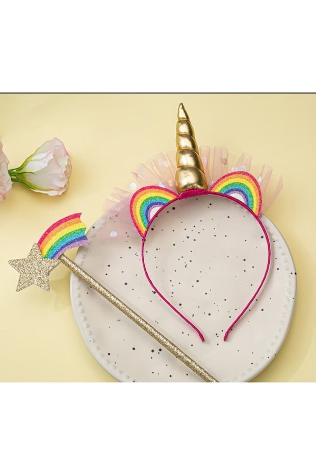Sevimli Unicorn Taç ve Asa - 4