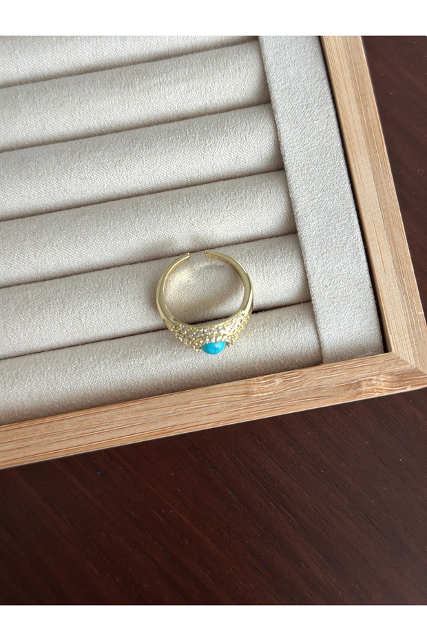 خاتم من الحجر الفيروزي الذهبي - 3