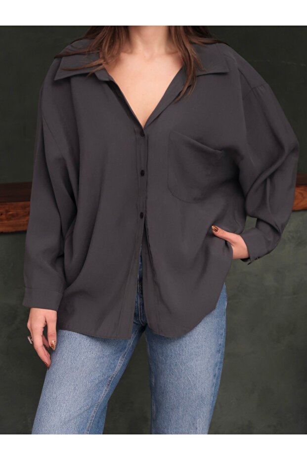 Cep Detay Oversize Std Gömlek - 4