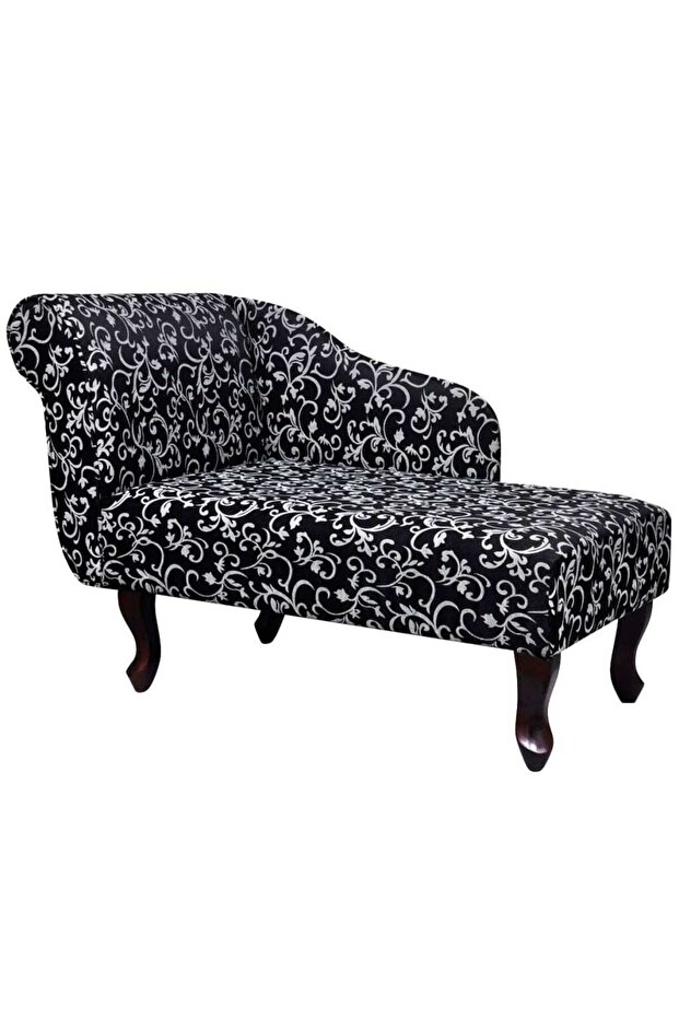 Chaise Longue Black and White Fabric