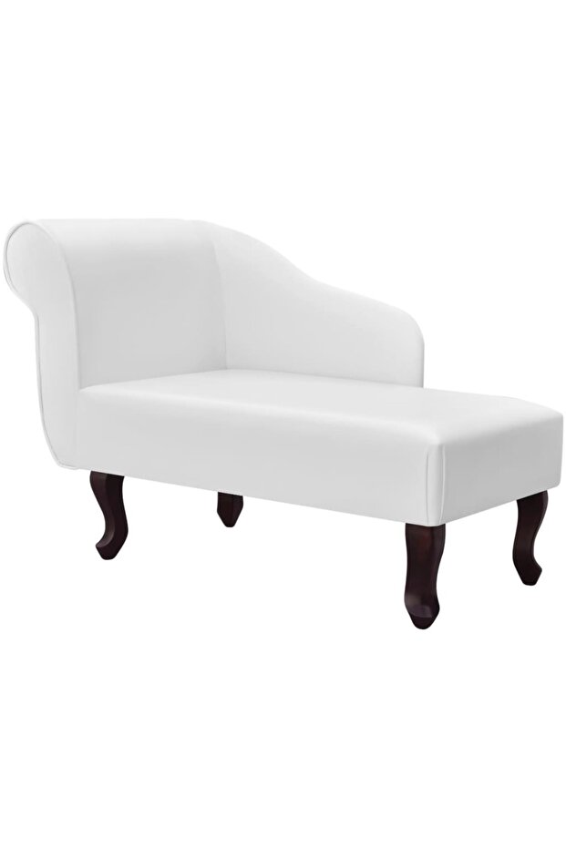 Chaise Longue White Faux Leather