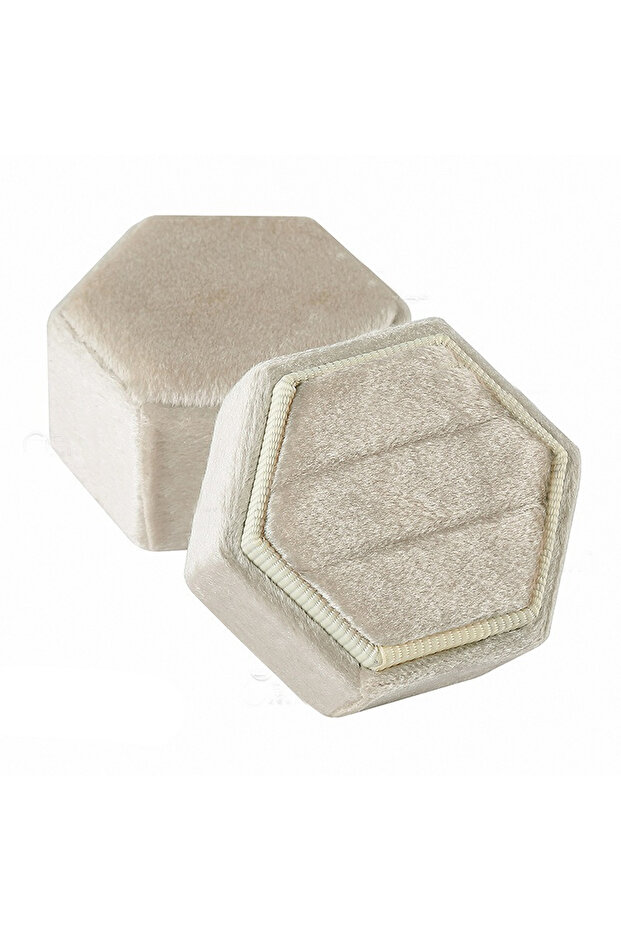1pc 1pc-Hexagon Flannel Ring Box Colorful Spot Velvet Jewelry Display Packaging for Wedding Confessi