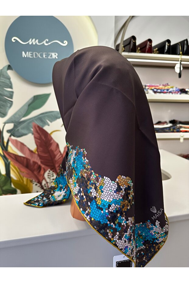 Gi̇na Ti̇vi̇l Silk Scarf 90*90 cm - Brown