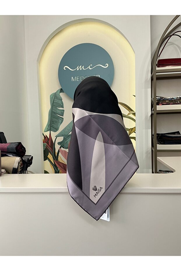 Lale Ti̇vi̇l Silk Scarf 90*90 cm - Purple