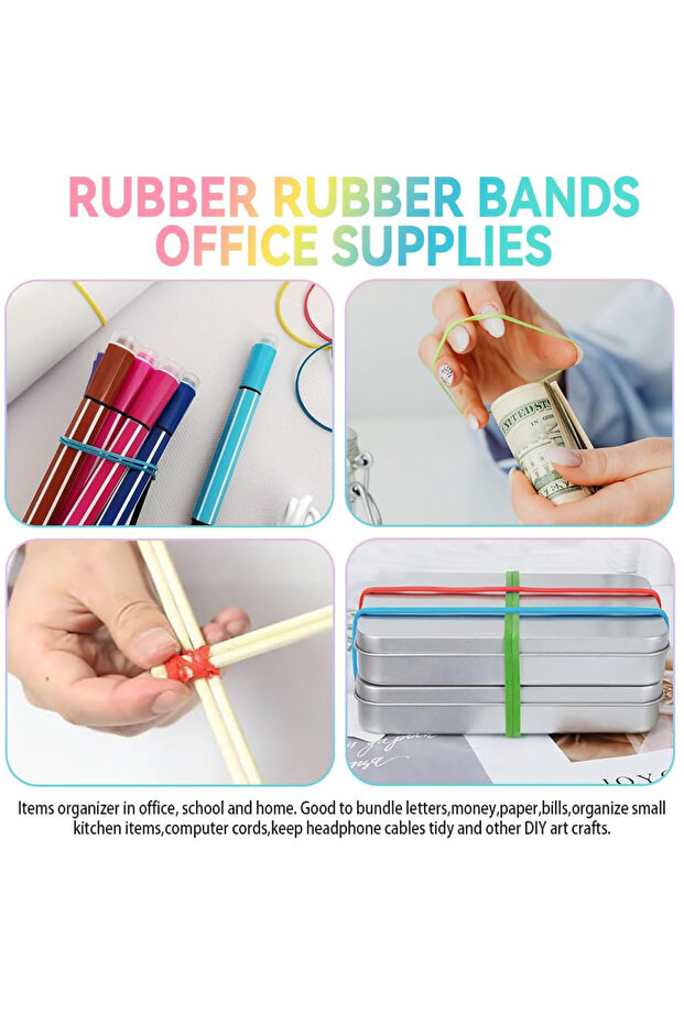 Set Elastice Bani, 90g, Rezistente si Versatile, pentru Organizare Bancnote si Documente - 3