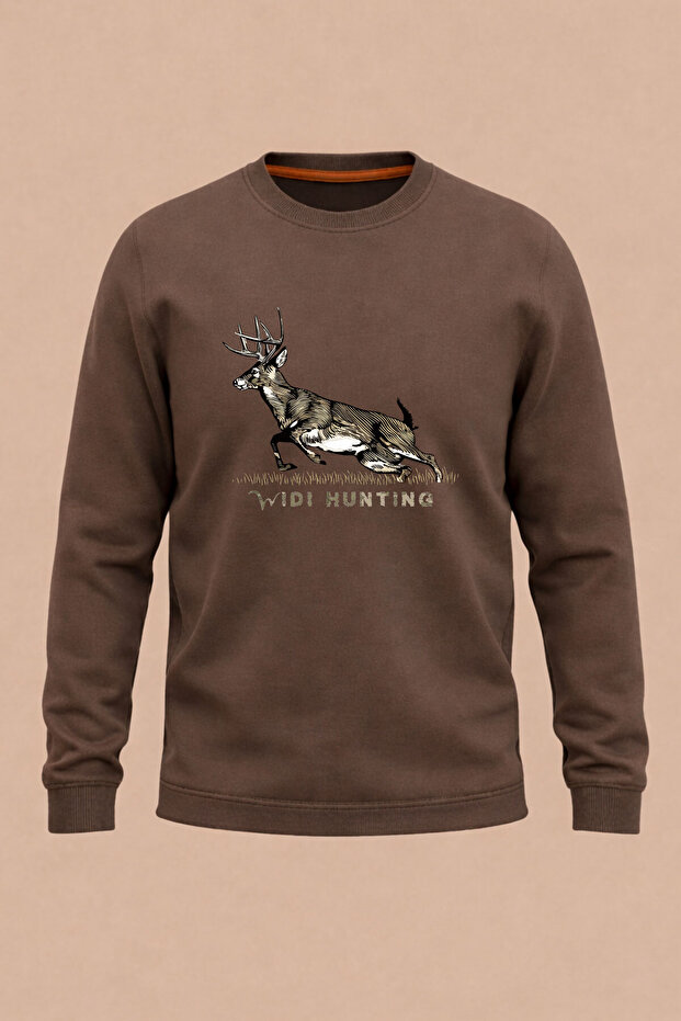 Hunting Hunting Moose Hunt Printed Hunter Regular Fit 3 Yarn Winter Sweatshirt