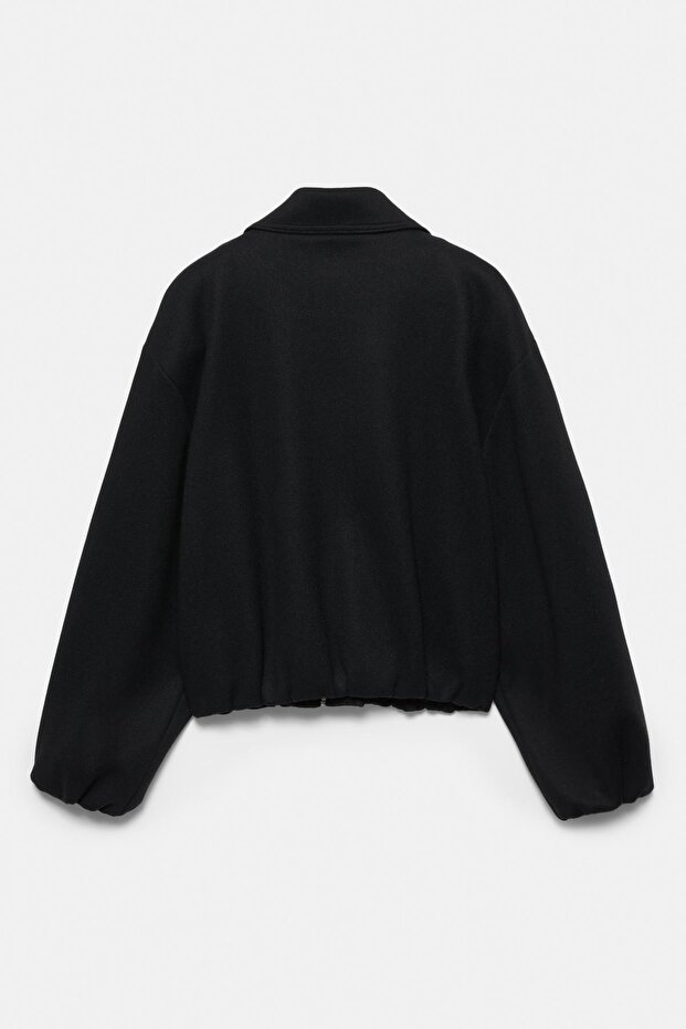 Yumuşak kumaş balon ceket - 7
