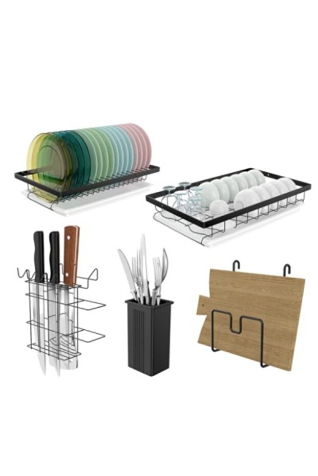 Stackable dish rack, 2 levels, black - 2