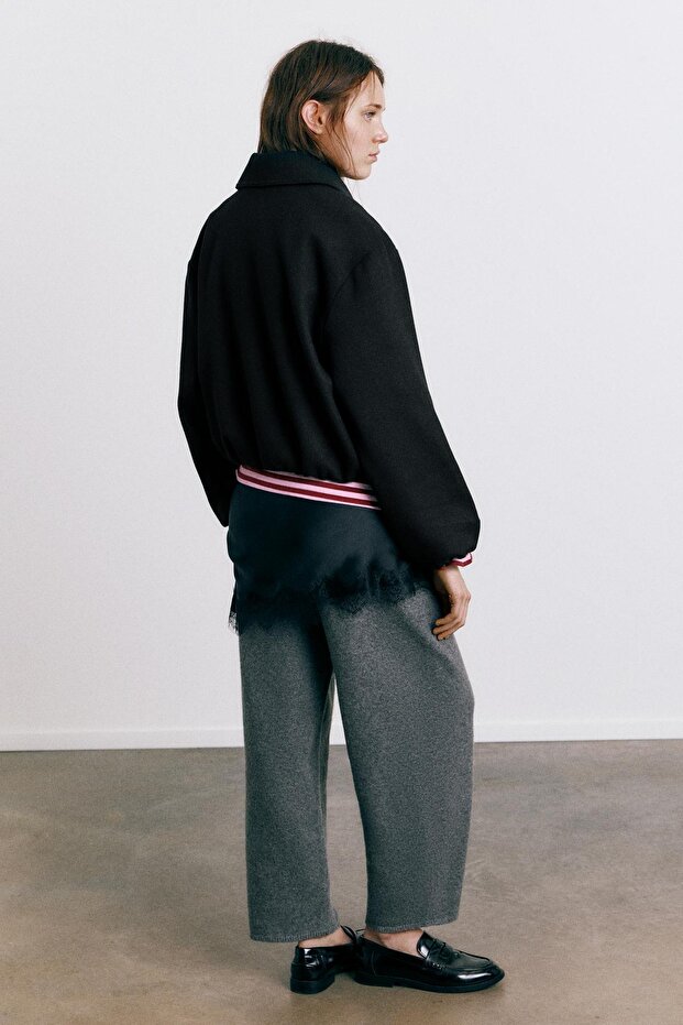 Yumuşak kumaş balon ceket - 4