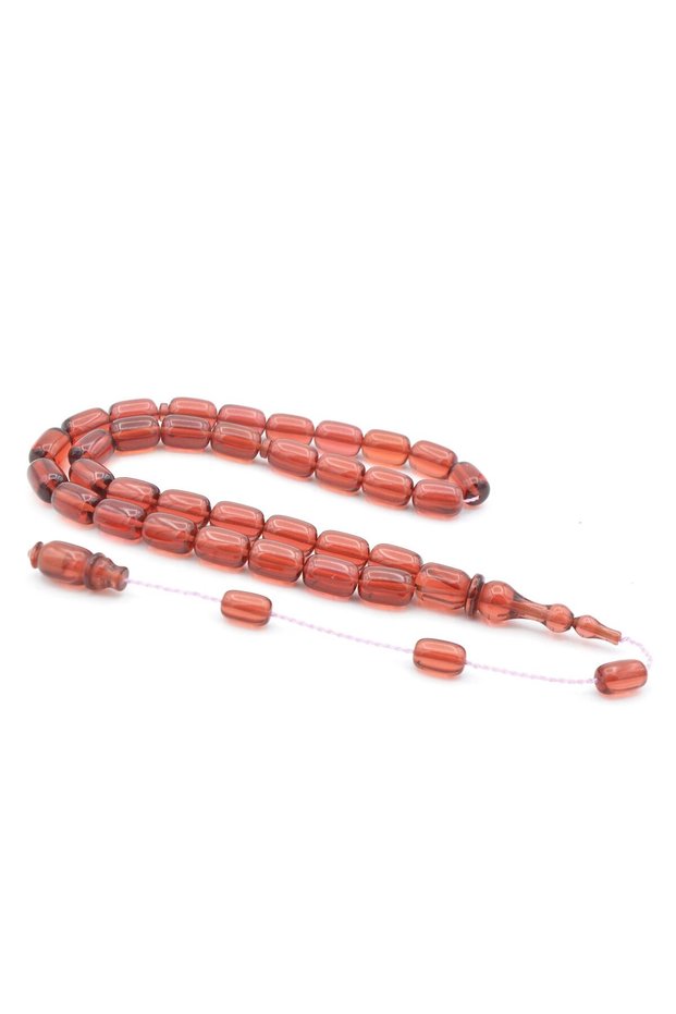 Serkan President Made Daily Size Orange Squeezed Amber Prayer Beads