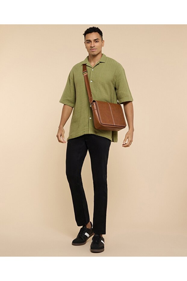 بنطال مستقيم سادة مع زر للإغلاق - 2