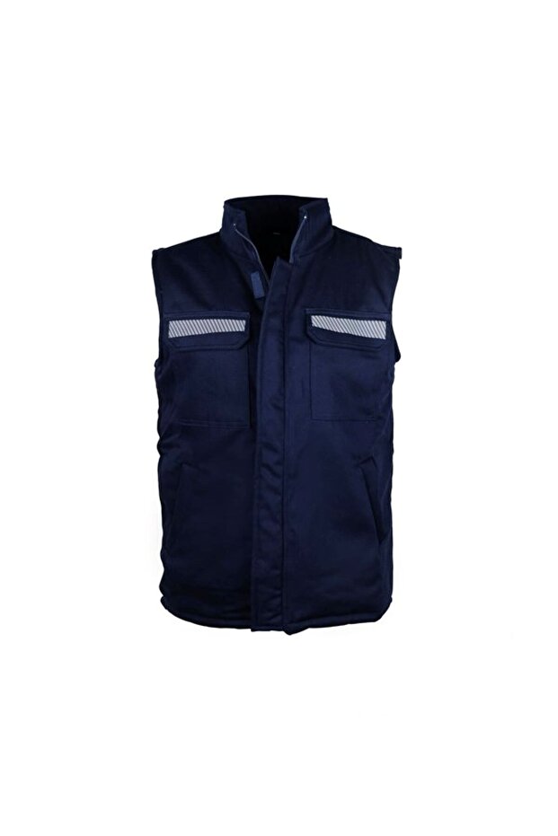 4-Pocket Fleece Fiber Gabardine Reflective Work Vest