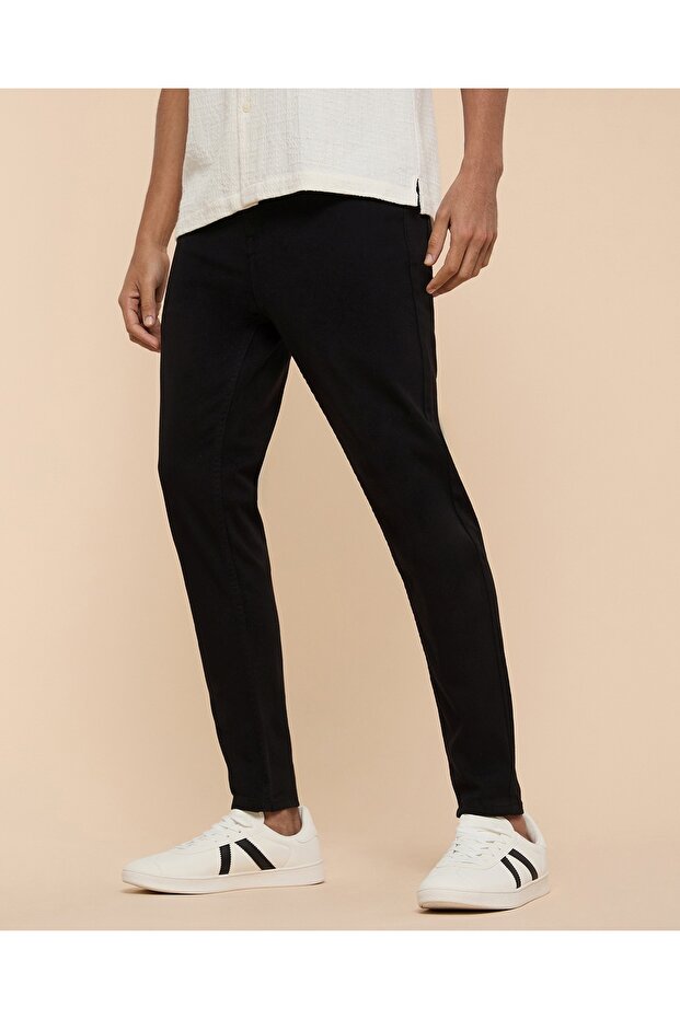 بنطال جينز ضيق سادة مع أزرار للإغلاق - 3