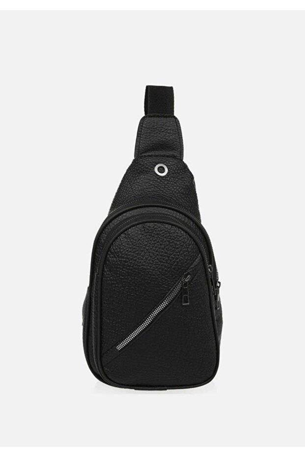 Unisex Chest and Backpack with Cross Straps, 3 Compartments, Black
