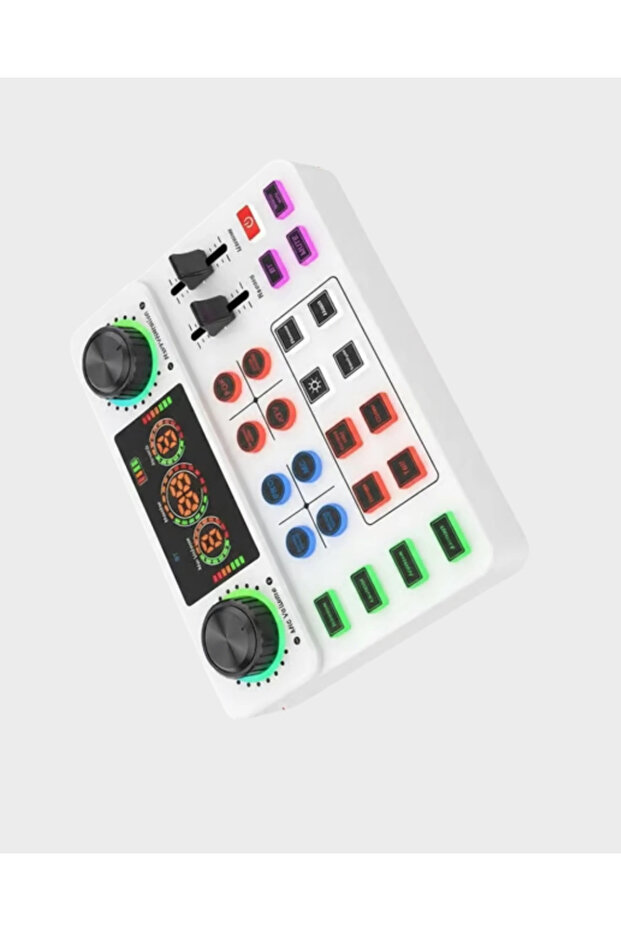 جهاز مزج الصوت متعدد التأثيرات للبث المباشر، متوافق مع USB واللاسلكي - 3