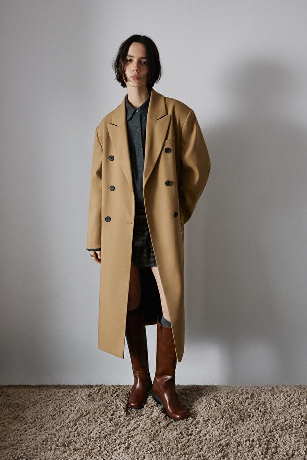Uzun camel palto - 1