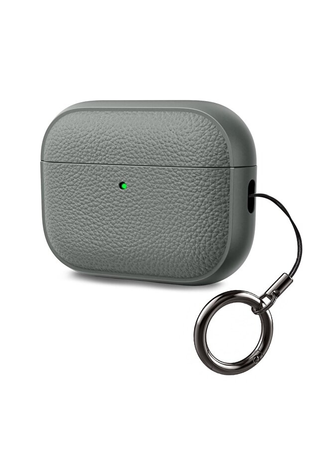 Airpods Pro 3 Case Cover , Leather Touch Design Protective Headphone Case Cover -Grey