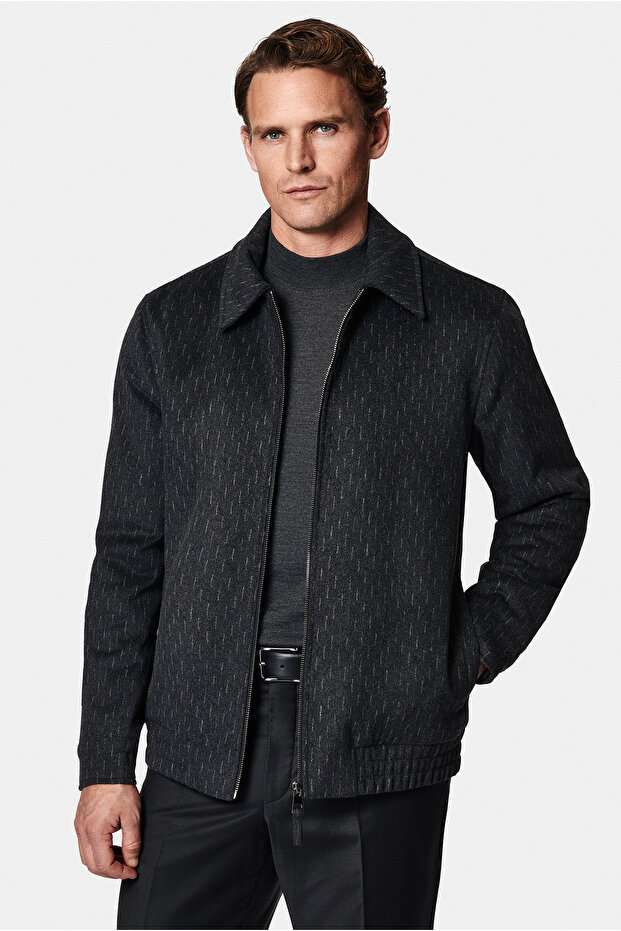 معطف بومبر من الصوف بقصة عادية - 1