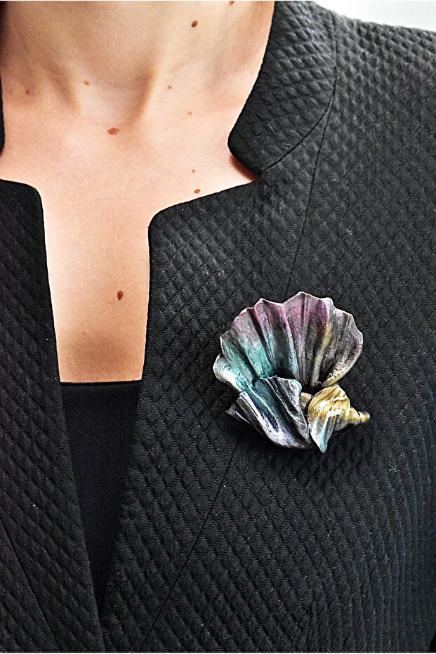 Handmade Iris brooch - 2