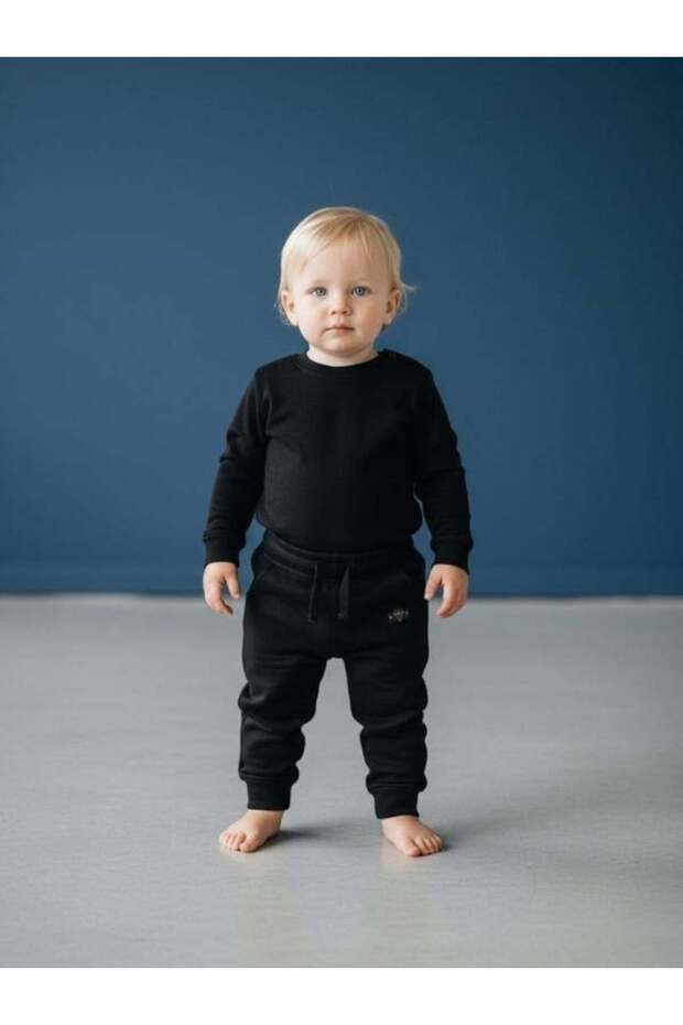 Boys' Cotton Sweatpants with Elastic Waist and Cuffs