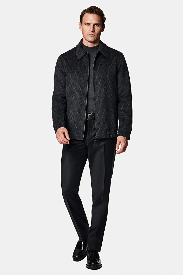 معطف بومبر من الصوف بقصة عادية - 4