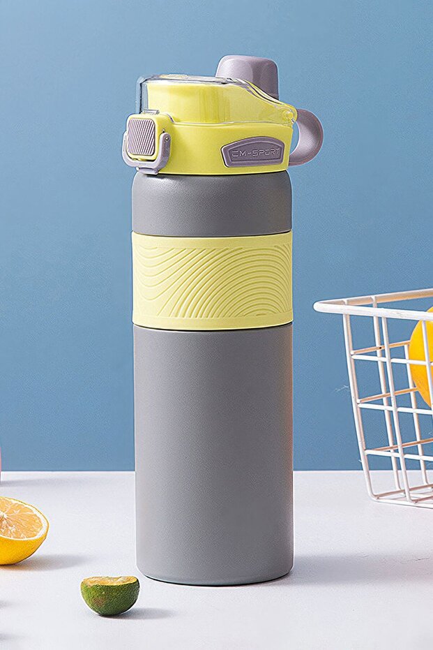 316 L Steel with Straw Two Different Drinks 800 ml Warm Cold Drink Thermos Water Bottle Mt235Gr
