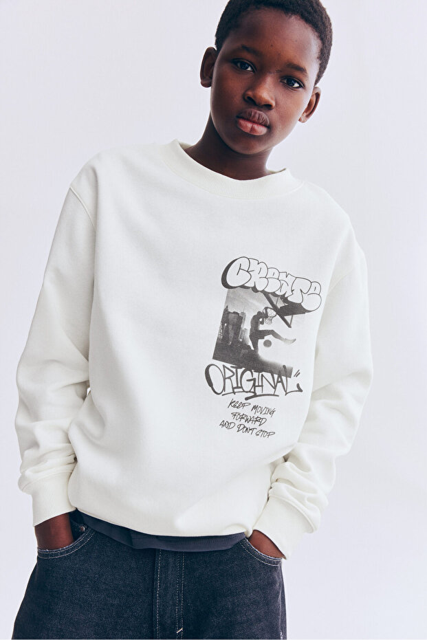 Baskı Motifli Sweatshirt - 1