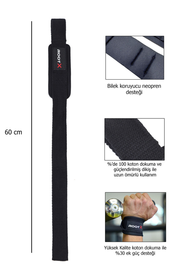 WRIST WRAPS BİLEKLİK - PADDED LIFTING STRAPS 2' Lİ SET - 7