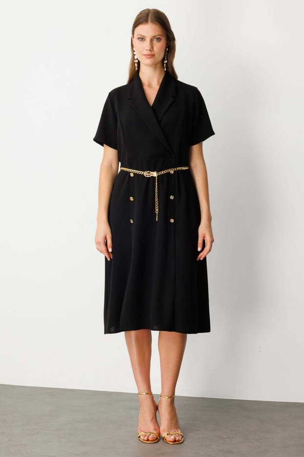 Mi Chain Belted Midi Dress