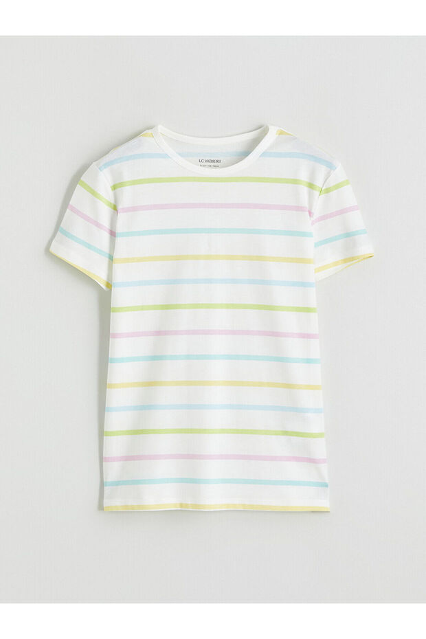 Peak New Season Crew Neck Striped Girls' T-Shirt
