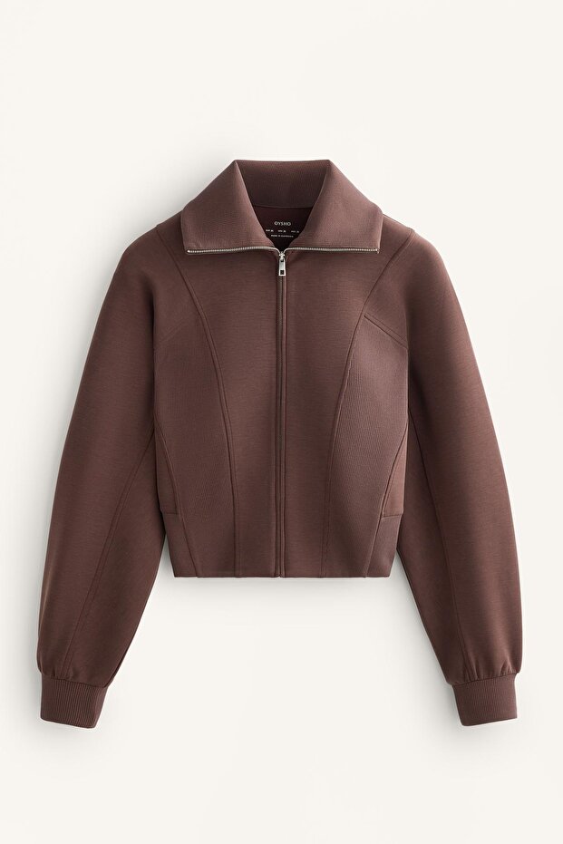 جاكيت من قماش مضلع ناعم مع مودال - 7