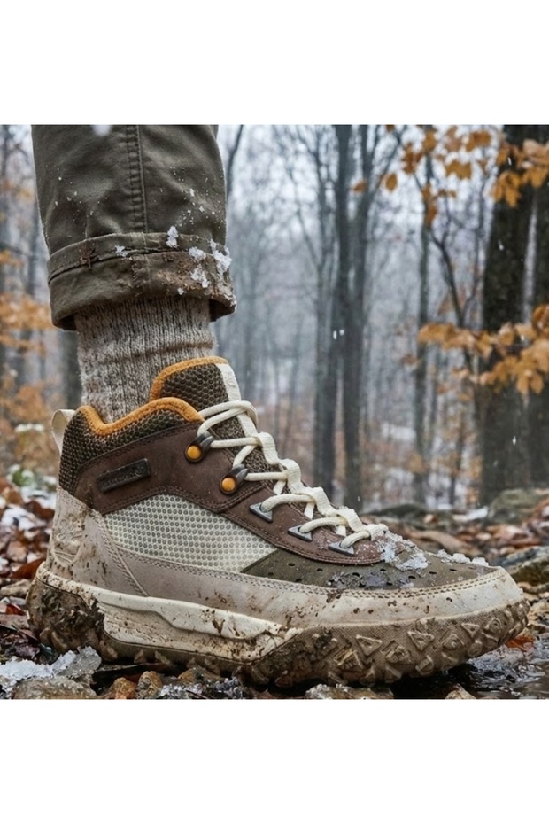 Greenstride Motion 6 Mid Lace up Sneaker Men's Outdoor Shoes Brown