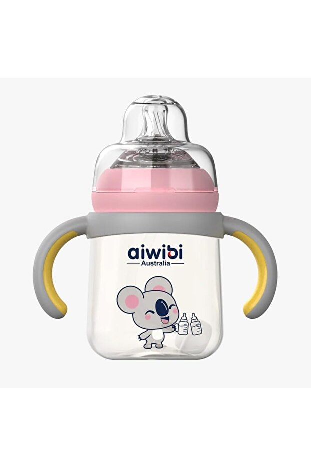 BPA-Free Baby Feeding Bottle 240 ml – Anti-Colic, Wide Neck, Easy Grip (Pink)