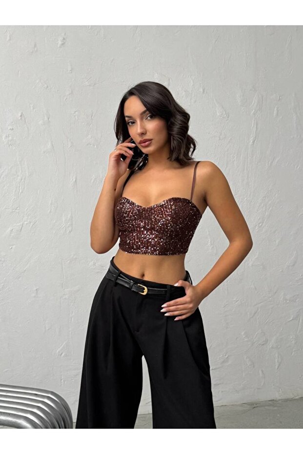 Women's Sequined Bustier - 4