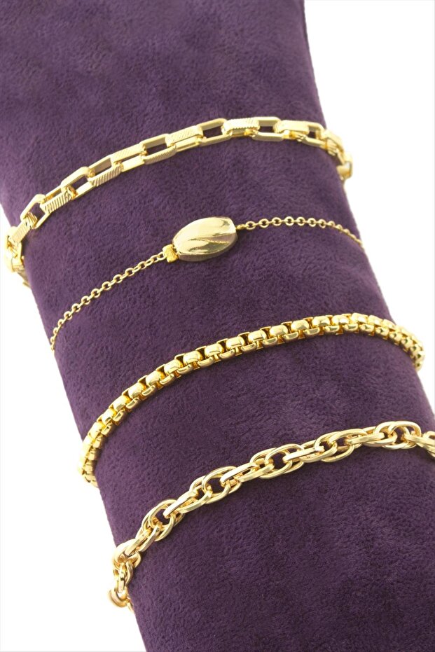 4 Twisted Chain Bracelets - 1