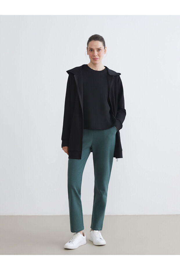 Two Mt Shop Quality Lcw Everyday Green 2 Thread Rastered Plain Standard & Regular Women's Sweatpants