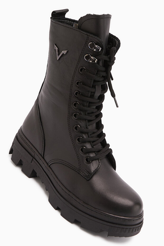Sanela Genuine Leather Black Women's Boots