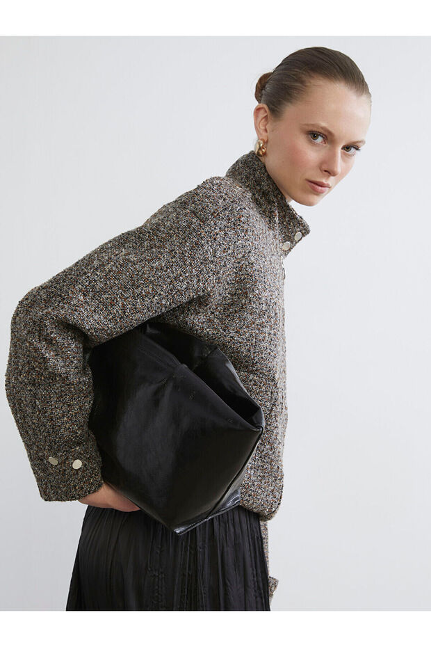 Lcwaikiki Classic Mock Neck Oversized Women's Jacket