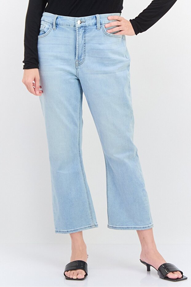 Women Regular Fit Wash Stretchable Jeans, Light Blue