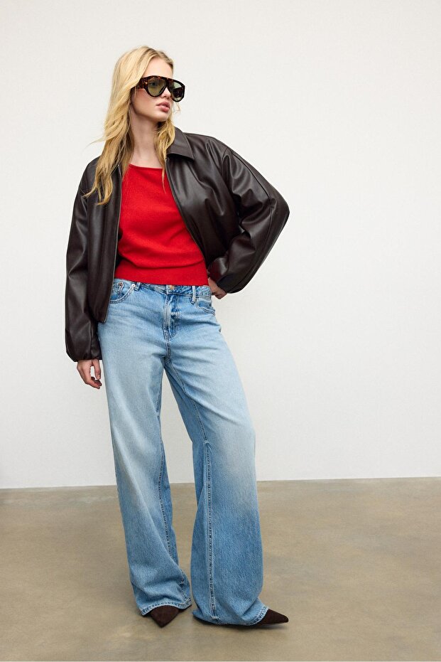 Geniş yaka triko kazak - 6