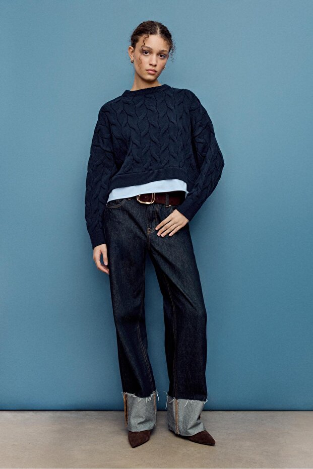 İki Materyalli Örme Kazak - 2