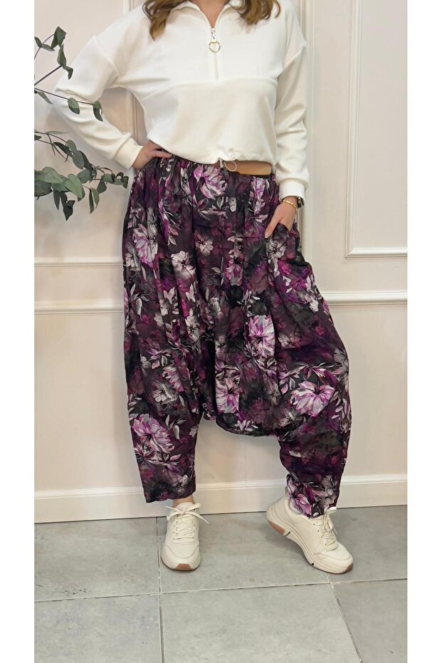 Women's Digital Print Patterned Traditional Anatolian Empirme Shalwar