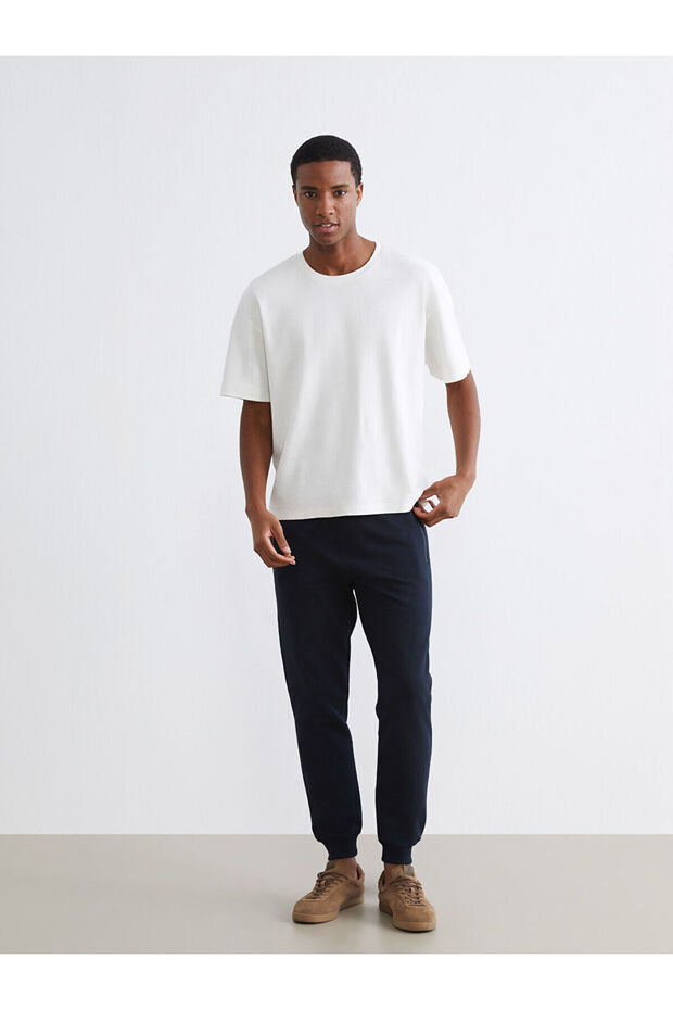 Xside Navy Blue Standard Fit Men's Jogger Sweatpants with Zipper Pockets