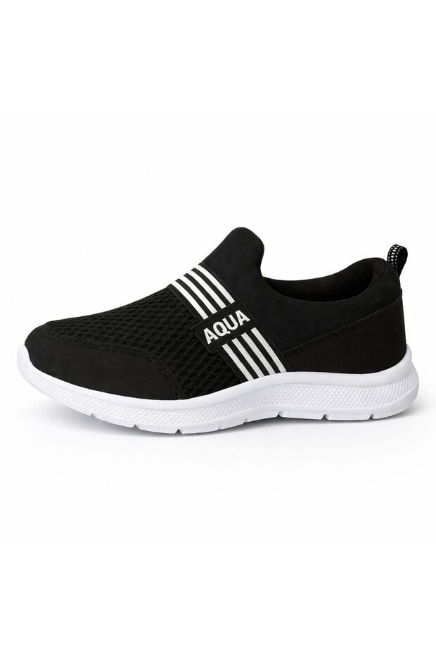 Children's Black Sports Shoes – Non-Slip Sole | Breathable Mesh