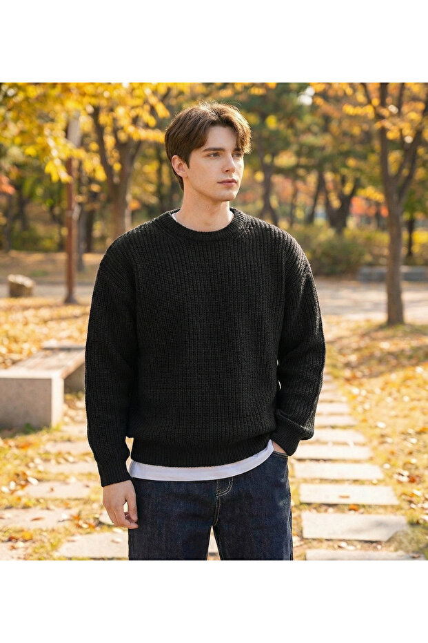Unisex Knitwear Crew Neck Knitted Winter Sweater
